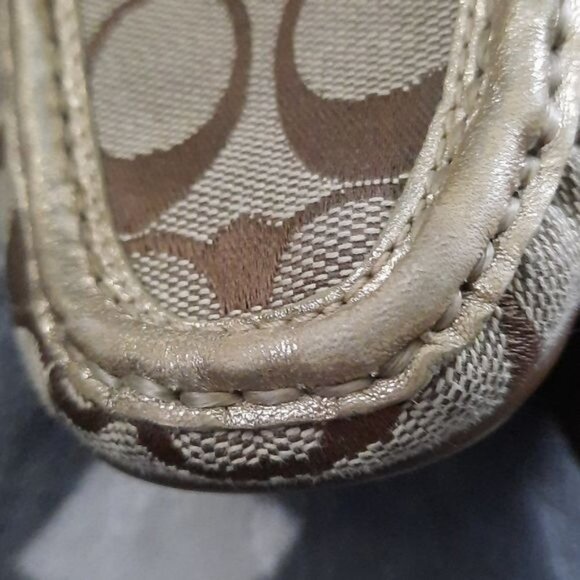 Coach Classic Sheela Canvas Leather Trim Loafer Driving Shoes Size 7 - Picture 4 of 11